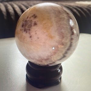 Beautiful XL Natural Pork Stone Sphere- Banded Calcite- Dali Jasper